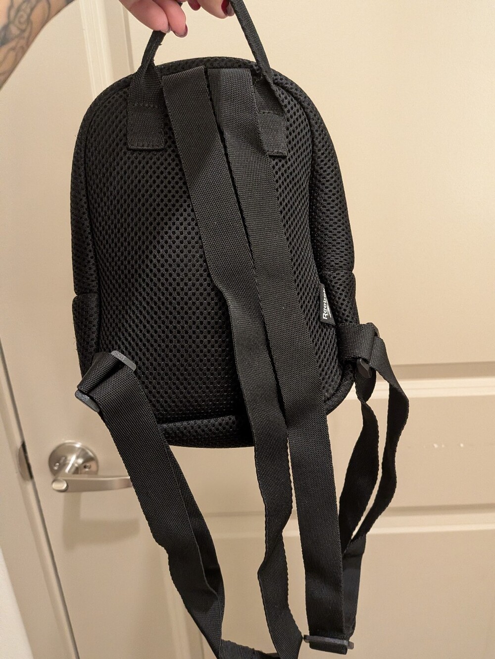 Black Mini Reebok Mesh Backpack - Picture 2 of 3